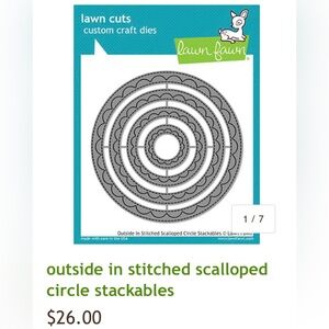 Lawn Fawn Outside In Stitched Scalloped Circle Stackables Craft Dies
